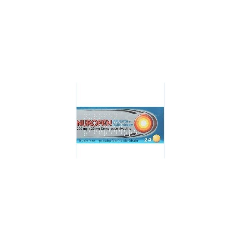 Reckitt Benckiser H. Nurofen Influenza E Raffreddore 200 Mg + 30 Mg Compresse Rivestite Ibuprofene + Pseudoefedrina Cloridrato