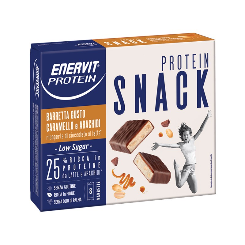 Enervit Protein Snack Caramello Arachidi Low Sugar 8 Barrette 31 G