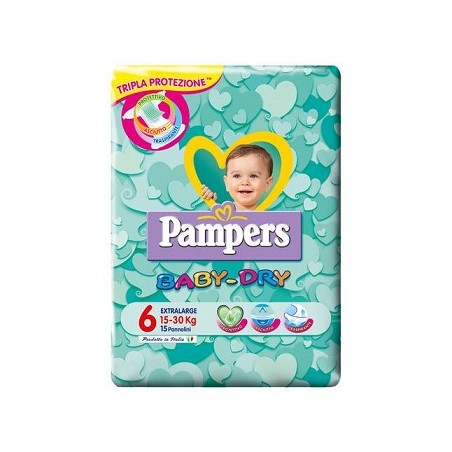 Fater Pannolini Per Bambini Pampers Baby Dry Downcount No Flash Xl 15 Pezzi