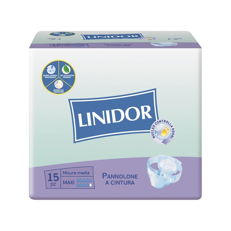 Fater Pannolone Linidor A Cintura Maxi Misura Media 15 Pezzi