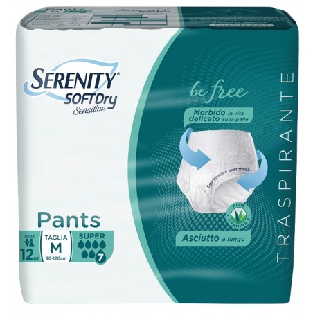 Serenity Pants Sd Sensitive Super M 12 Pezzi