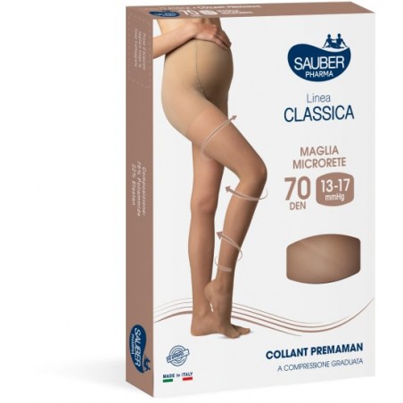 Desa Pharma Sauber Collant 70 Denari Premaman Maglia Microrete Neutro Beige 3 Linea Classica