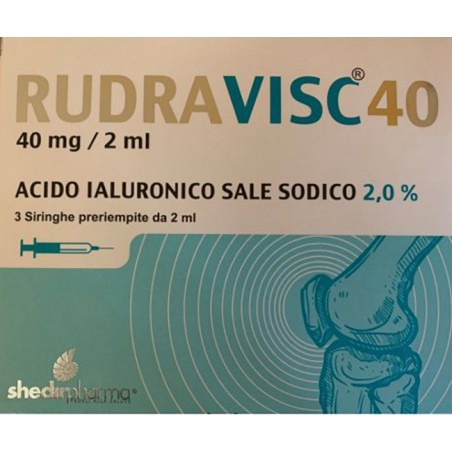 Shedir Pharma Unipersonale Siringa Intra-articolare Rudravisc 40 Hc Acido Ialuronico Sale Sodico 40 Mg 2 Ml 3 Pezzi