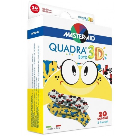 Pietrasanta Pharma Cerotto Master-aid Quadra 3d Boys 20 Pezzi Assortiti