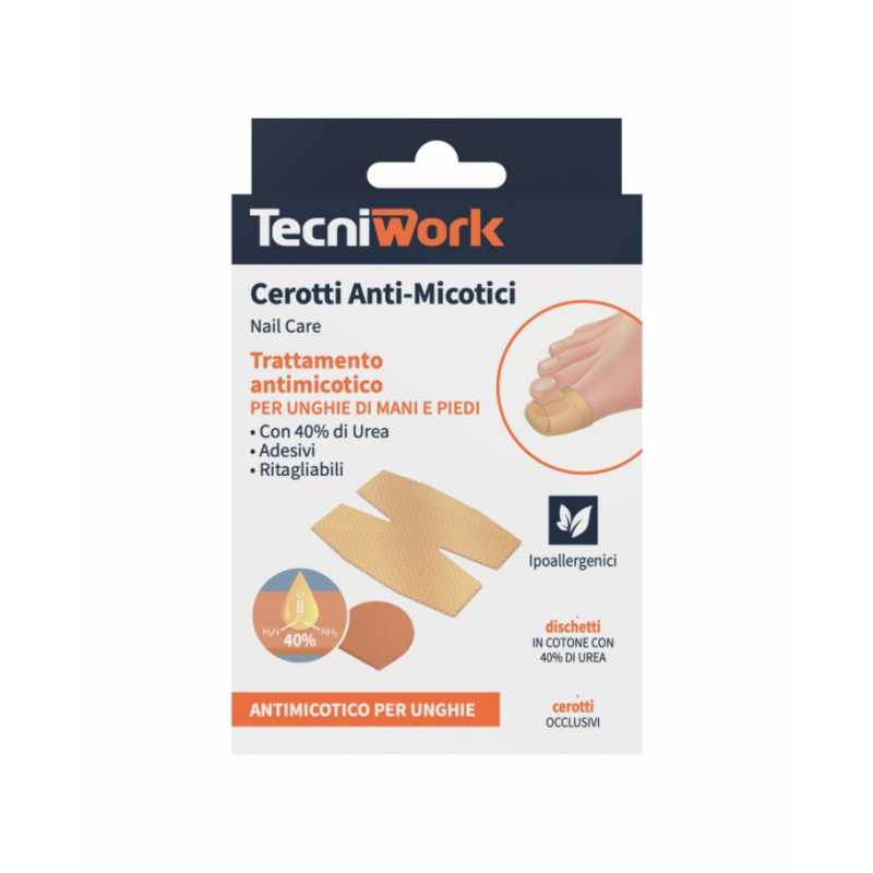 Tecniwork Cerotto Antimicosi Urea 12 Pezzi + 12 Fixing