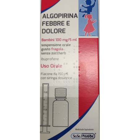 So. Se. Pharm Algopirina Febbre E Dolore Bambini 100mg/5ml Sospensione Orale Gusto Fragola Senza Zucchero Algopirina Febbre E Do