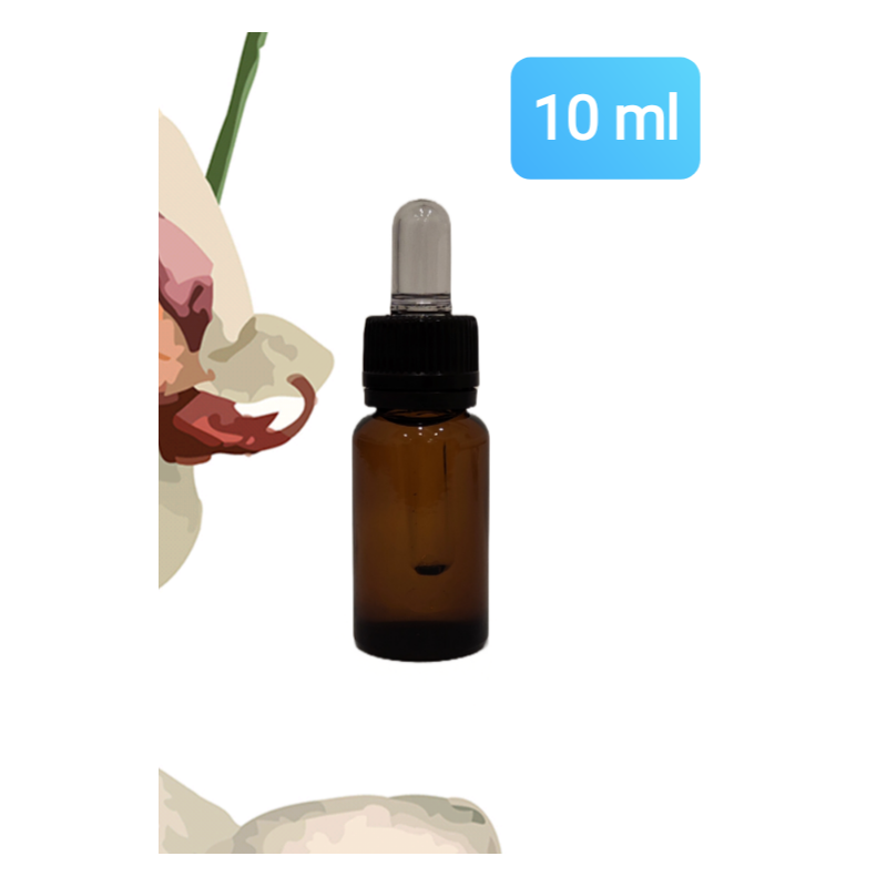 olio essenziale di patchouli in flacone in vetro da 10 ml con tappo contagocce a sigillo