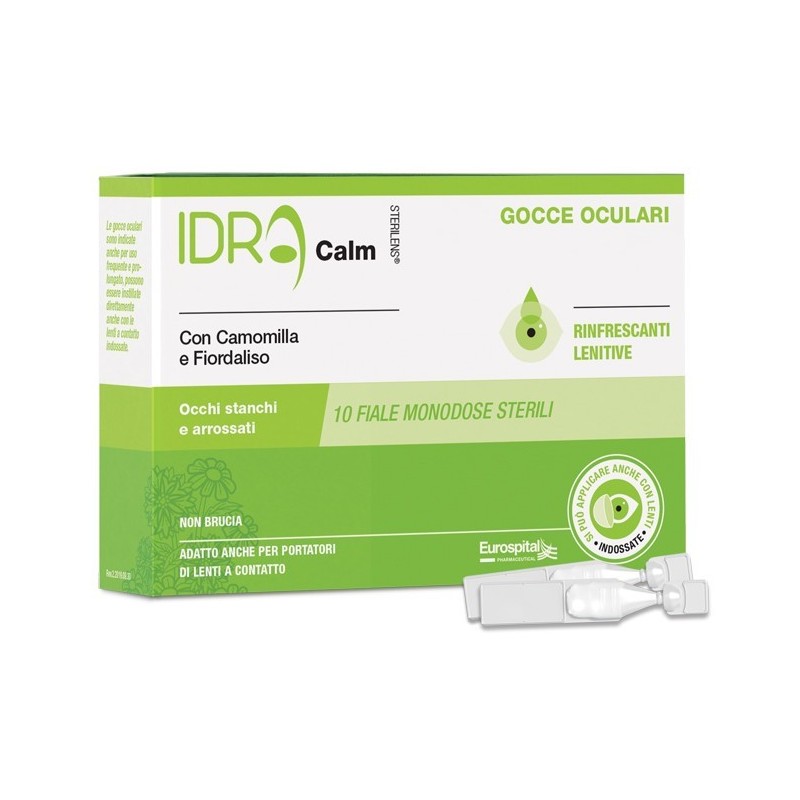 Eurospital Gocce Oculari Rinfrescanti Sterilens Idra Calm Camomilla E Fiordaliso 10 Fiale Monodose Da 0,33 Ml