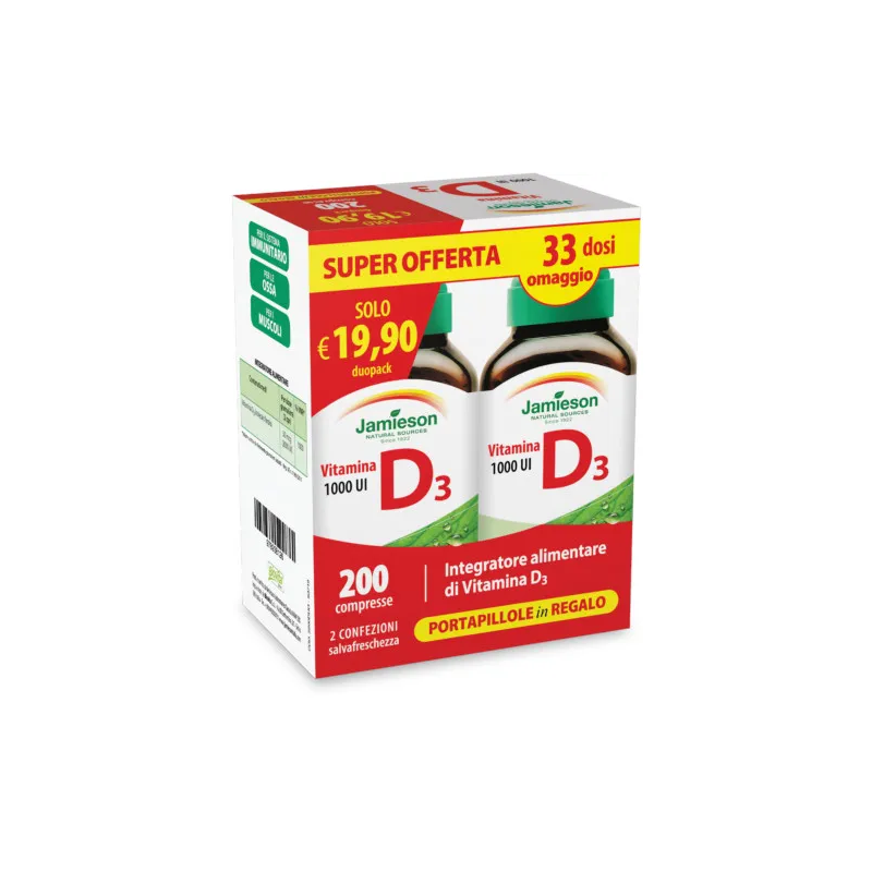 Biovita Jamieson Duopack Vitamina D 1000 Con Pilloliera Promo