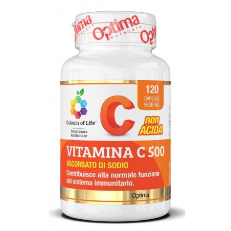 Optima Naturals Colours Of Life Vitamina C 500 120 Capsule Vegetali 900 Mg