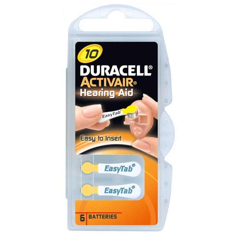 Duracell Italy Duracell Activair Hearing Aid Easy Tab 10 Giallo Batteria Per Apparecchio Acustico 6 Pezzi