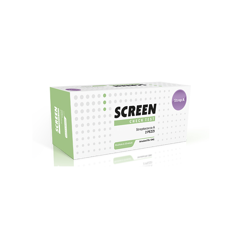 Screen Italia Test Rapido Streptococco Tampone Faringeo Screen 2 Pezzi Self Test Strep A