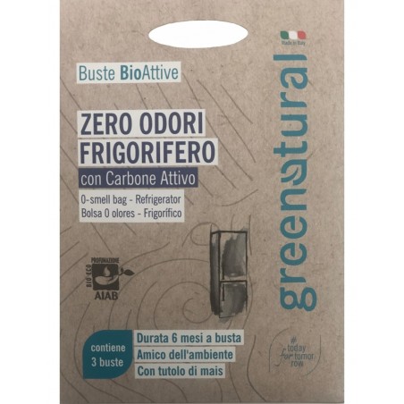 Green Project Italia Greenatural Buste Bioattive Zero Odori Frigorifero 1 Busta Con 3 Profumatori D'ambiente