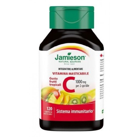 Biovita Jamieson Vitamina C 1000 120 Compresse Masticabili Frutti Tropicali