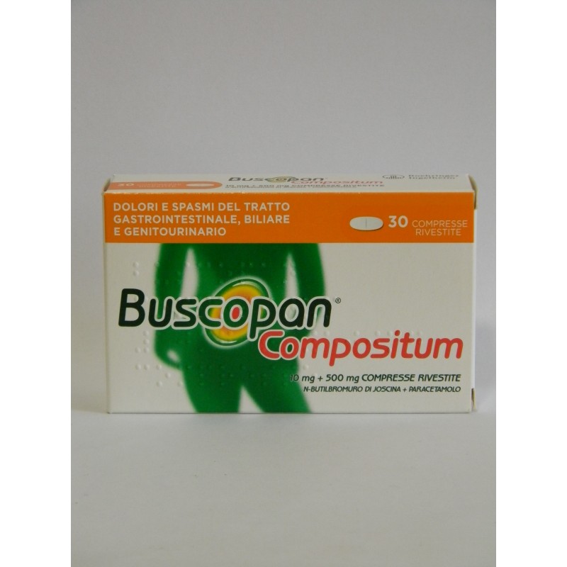 Opella Healthcare Italy Buscopan Compositum 10 Mg + 500 Mg Compresse Rivestite N-butilbromuro Di Joscina + Paracetamolo