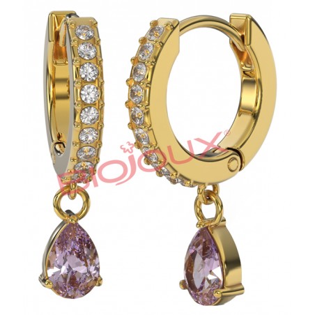 Sanico Bjt317 Orecchini Ines Viola Gold Plated