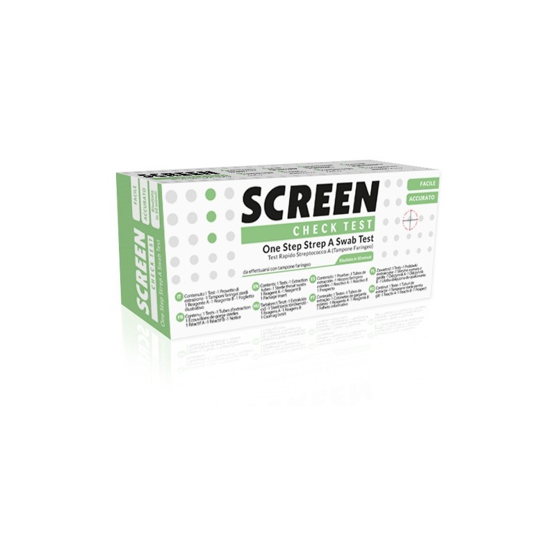 Screen Italia Test One Step Strep A Autodiagnostico Determinazione Qualitativa Antigeni Streptococco A Da Tampone Faringeo