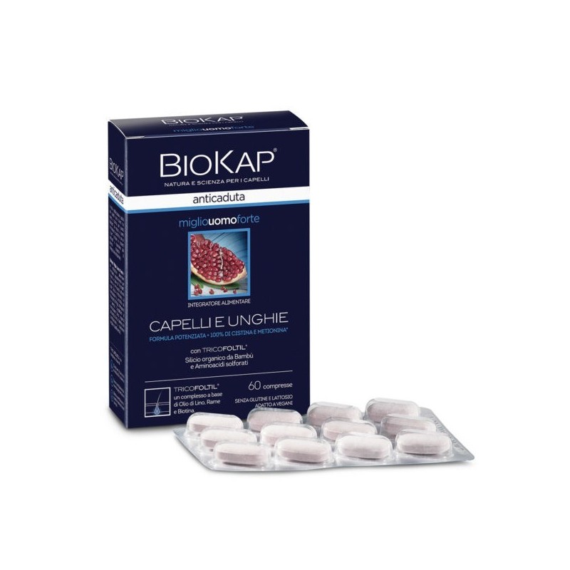 Bios Line Biokap Anticaduta Miglio Uomo Forte Con Tricofoltil 60 Compresse