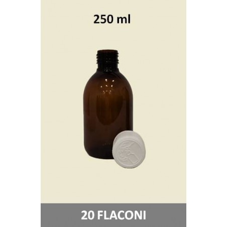 Stock 20 flaconi in PET da 250 ml con tappo a vite