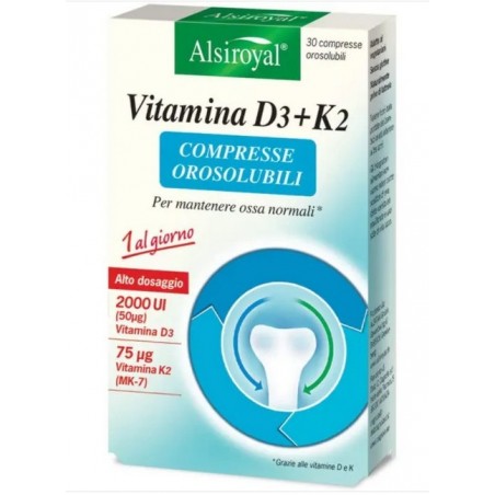 Alsitan Gmbh Alsiroyal Vitamina D3+k2 30 Compresse Orosolubili