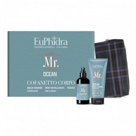 Mr Kit Ocean Cofanetto Corpo Uomo - Doccia Gel 200 ml + Spray Corpo 200 ml + Beauty Pochette Euphidra