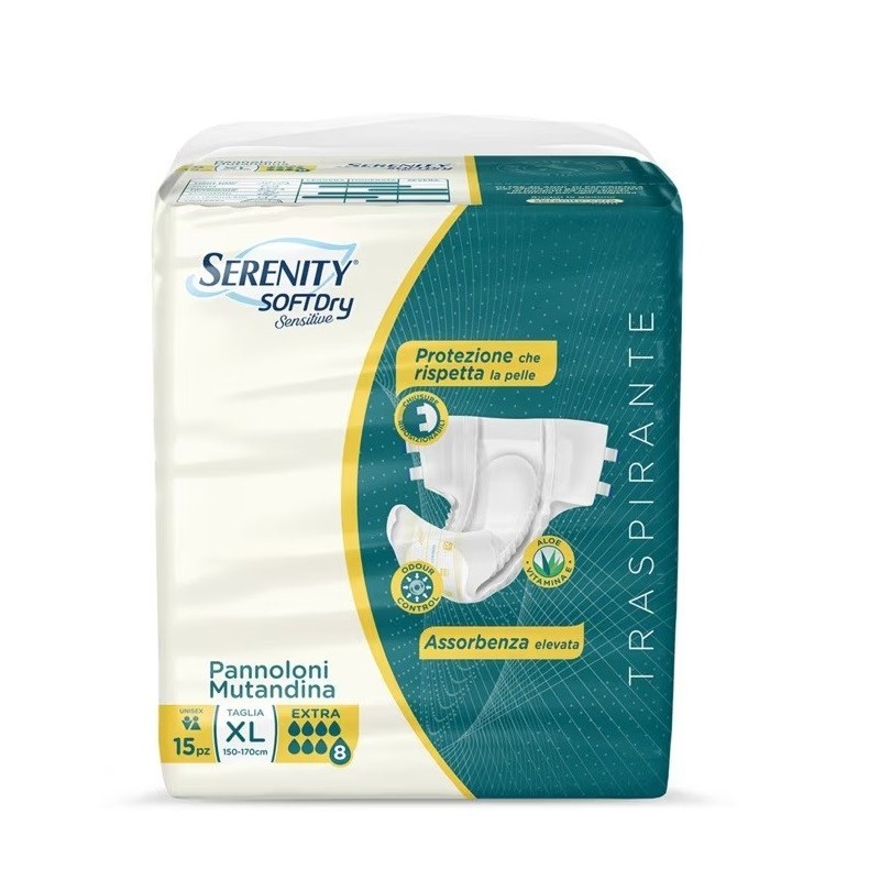 Serenity Pannolone Mutandina Sd Sensitive Extra Taglia Xl 15 Pezzi