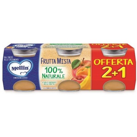 Danone Nutricia Soc. Ben. Mellin Omogeneizzato Frutta Mista 3 Pezzi Da 100 G