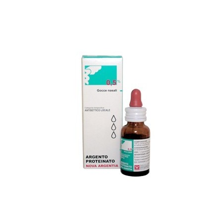 Nova Argentia Ind. Farm Argento Proteinato Nova Argentia Bambini 5 Mg/ml Gocce Nasali E Auricolari, Soluzione Argento Proteinato