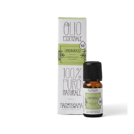 Olio Essenziale Lemongrass Bio Cymbopogon Fexuosus Parti Aeree 10 ml Nasoterapia