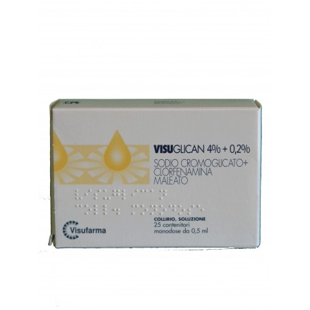 Visufarma Visuglican 40mg/ml + 2mg/ml Collirio, Soluzione Sodio Cromoglicato E Clorfenamina Maleato