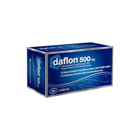 Daflon 500 mg Farmaco per Insufficienza Venosa, fragilità capillare e Emorroidi 60 Compresse