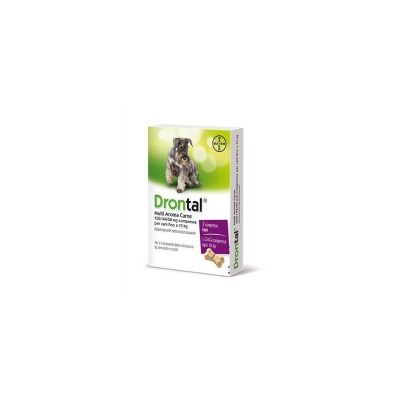 Vetoquinol S. A. Drontal Multi Aroma Carne 150/144/50 Mg Compresse Per Cani Fino A 10 Kg