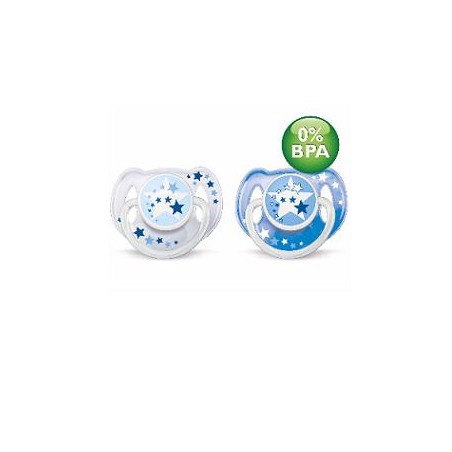 Philips Avent Succhietto Notturno In Silicone 6-18 Mesi Maschio 2 Pezzi