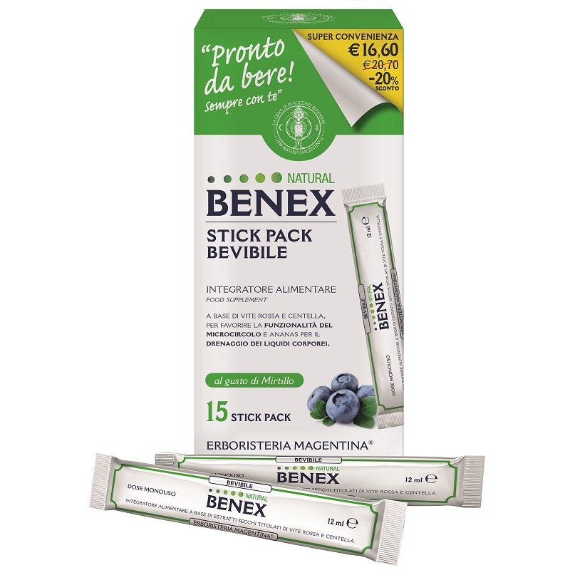 Erboristeria Magentina Benex Bevibile 15 Stick Da 12 Ml Taglio Prezzo