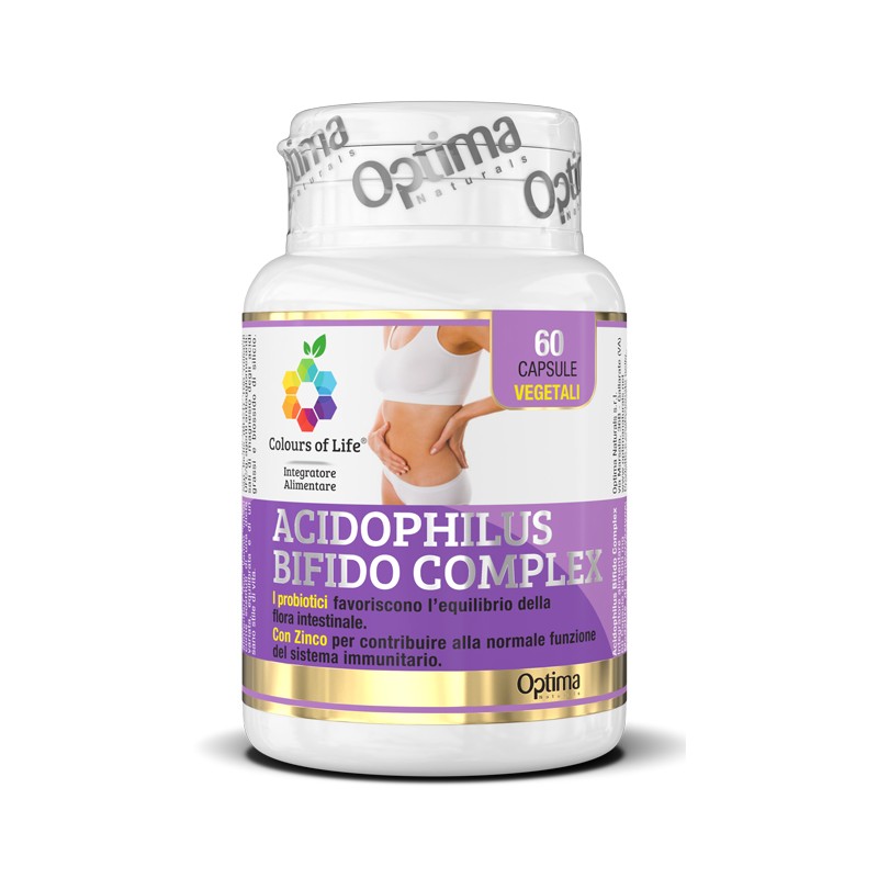 Optima Naturals Colours Of Life Acidophilus Bifido Complex 60 Capsule Vegetali 500 Mg