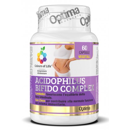 Optima Naturals Colours Of Life Acidophilus Bifido Complex 60 Capsule Vegetali 500 Mg