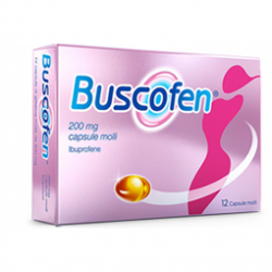 Buscofen 200 mg Ibuprofene Farmaco Antidolorifico e Antinfiammatorio 12 Capsule Molli