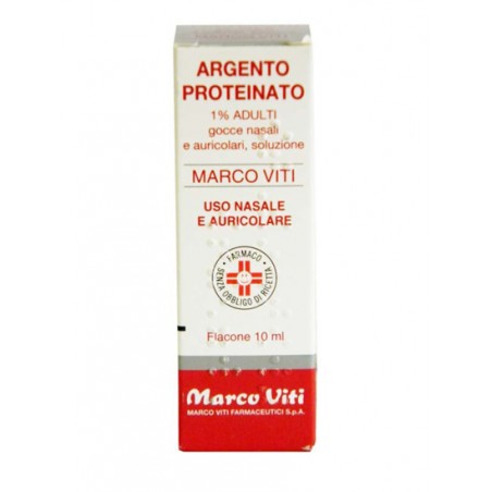 Marco Viti Argento Proteinato 1% Adulti Gocce Nasali e Auricolari 10 ml Farmaco Decongestionante e Antisettico Nasale