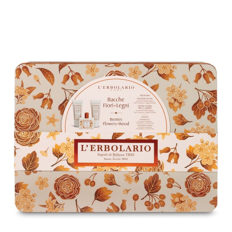 L'erbolario Bacche Fiori Legni Segreti Di Bellezza Trio Profumo 50 Ml + Bagnoschiuma 100 Ml + Crema Fluida Corpo 100 Ml Edizione