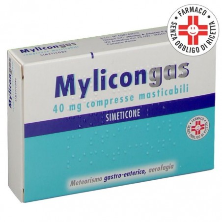 Mylicongas 40 mg Simeticone Farmaco per Meteorismo e Aerofagia 50 Compresse Masticabili