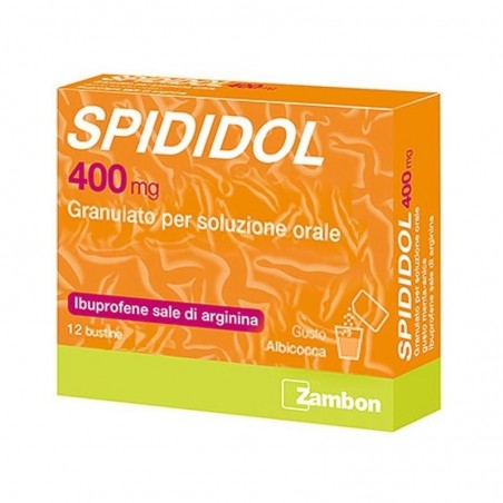 Spididol 400 mg Ibuprofene Farmaco Antidolorifico 12 Bustine Gusto Albicocca per Dolori