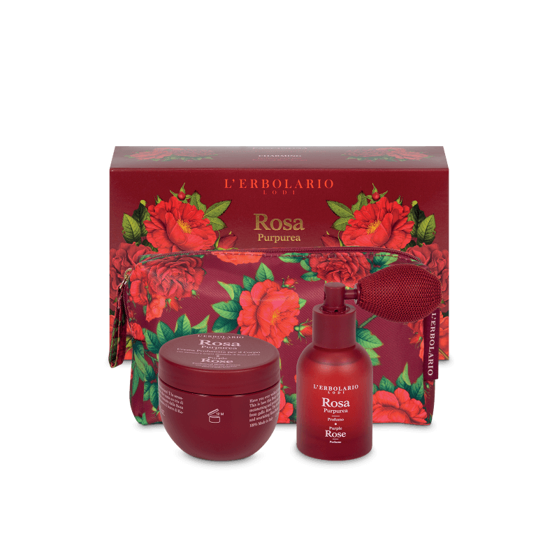 L'erbolario Rosa Purpurea Beauty Pochette Fascinosa Profumo 30 Ml + Crema Profumata Corpo 75 Ml Edizione Limitata