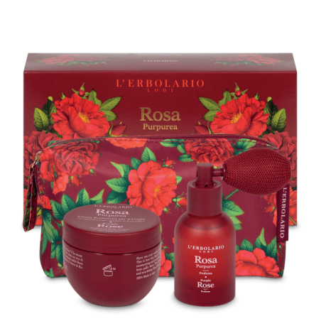 L'erbolario Rosa Purpurea Beauty Pochette Fascinosa Profumo 30 Ml + Crema Profumata Corpo 75 Ml Edizione Limitata