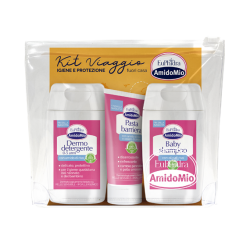 Amidomio Kit Viaggio con 3 Prodotti Pasta Barriera + Dermodetergente + Baby Shampoo