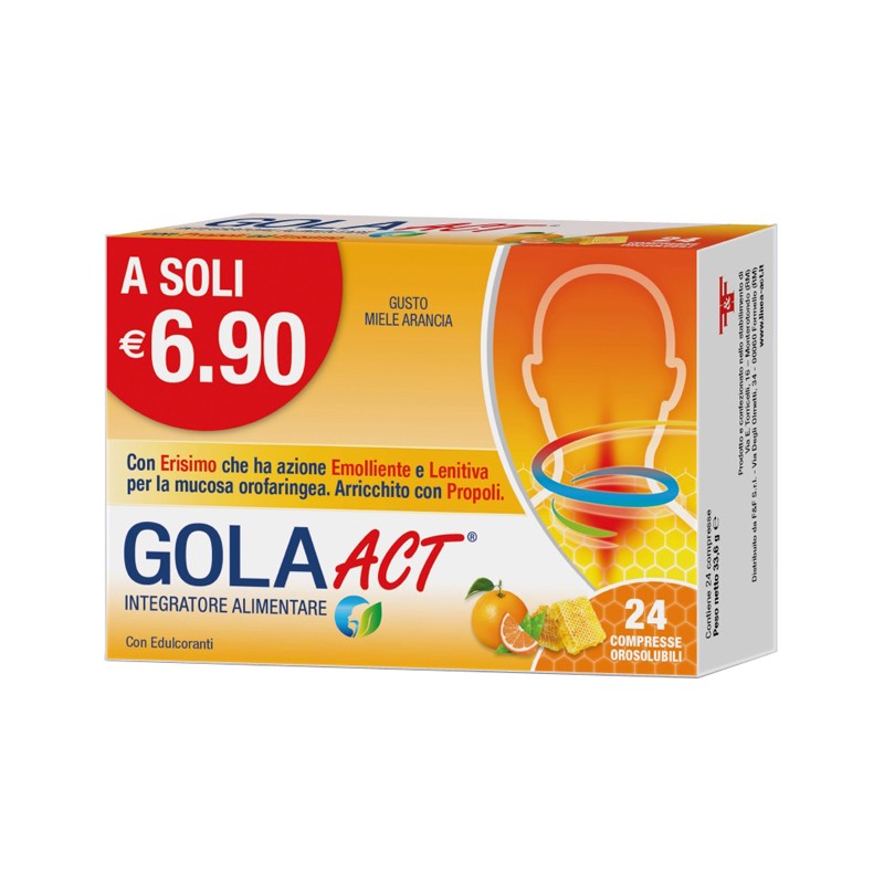 F&f Gola Act Miele Arancia 24 Compresse Orosolubili