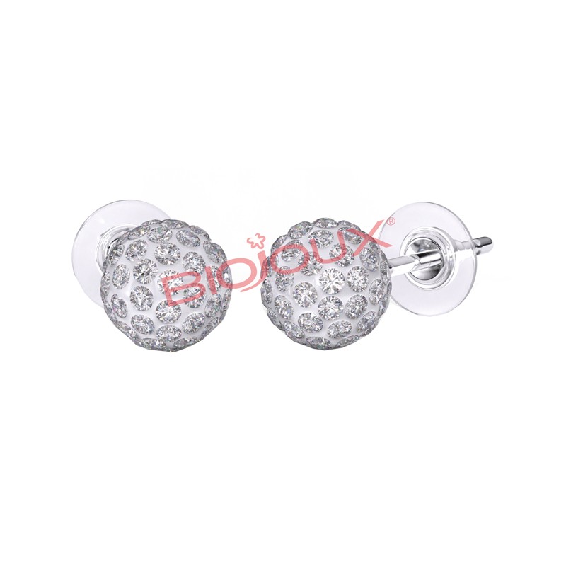 Biojoux Orecchini White Crystal Ball 6 mm BJT 0060