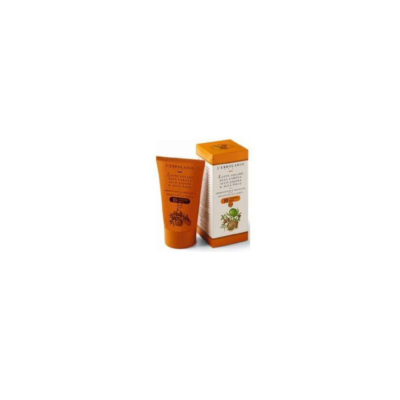 L'Erbolario Latte Solare Viso e Corpo SPF10 con Carota Jojoba Noce 125 ml resistente all'acqua