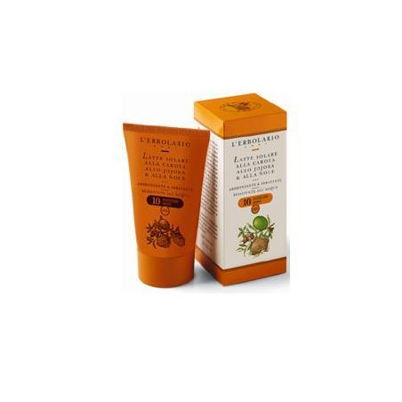 L'Erbolario Latte Solare Viso e Corpo SPF10 con Carota Jojoba Noce 125 ml resistente all'acqua