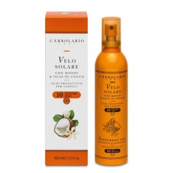 L'Erbolario Velo Solare Olio SPF10 con Monoi e Olio di Cocco 100 ml Olio protettivo Capelli