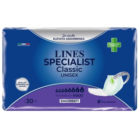 Lines Special Classic Pannolone Per Incontinenza Sagomato Maxi 30 Pezzi